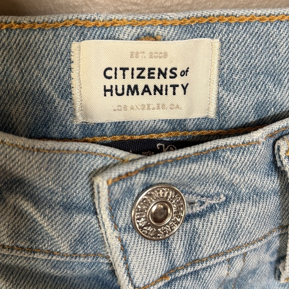 Citizens of Humanity Charlotte crop high rise light denim Jeans raw hem size 24